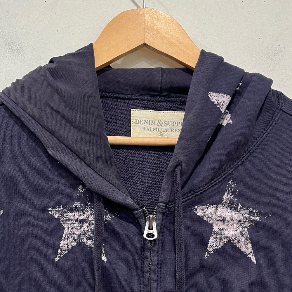 Ralph Lauren Denim & Supply Vintage US Stars Pattern Hoodie Sweatshirt XL - Picture 2 of 13